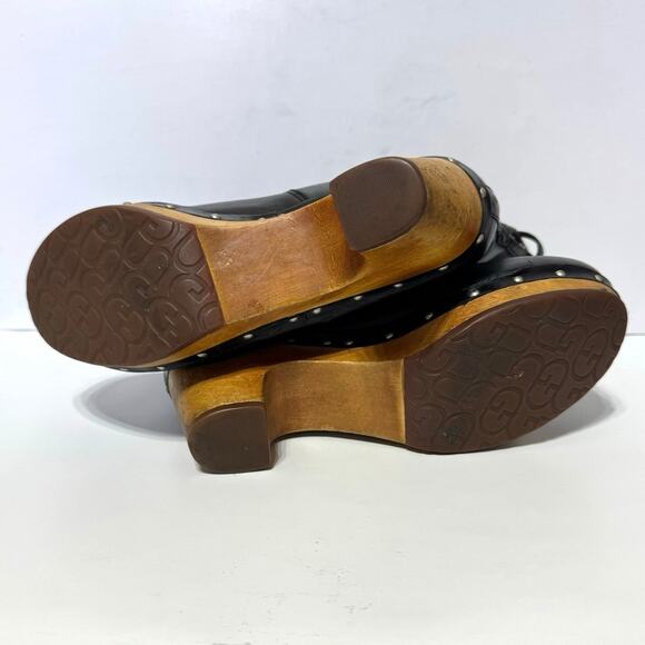 Ugg Lynnea 1958 Women’s Black Leather Wool Lined Heeled Boots Size 7 - Picture 12 of 12